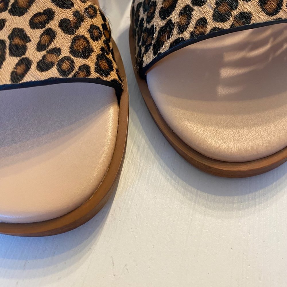 Coach Heather Leopard Print Calf Hair Leather Sandals G4777 US Size 5 B EU 35.5 - Picture 7 of 13